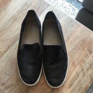 Via spiga brown suede perforated slip ons sz 11